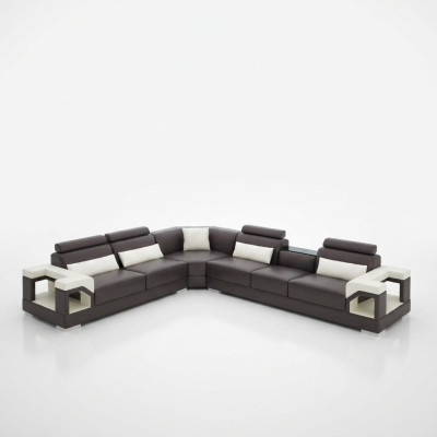 Sofá de cuero Sofá Sofá Tapizado Sofá de salón Sofá de cuero de diseñador Forma de L conjunto de tapizados