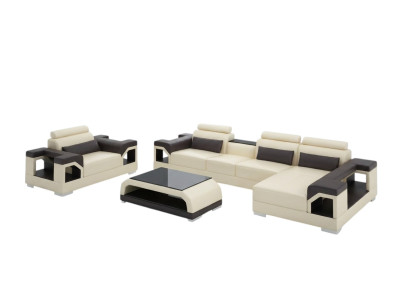 Sofá de esquina en forma de L conjunto de sillones modernos de cuero esquina de asiento