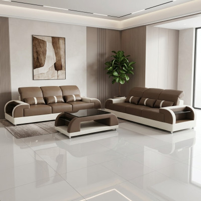 Muebles de diseñador Set de sofá de tres plazas y tres plazas moderno Sofá Asiento Sofá Sofá de cuero Nuevo