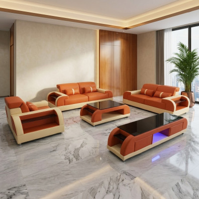 Sofá de 3 2 1 plazas Set Sofá de diseño Sofá Cojines Sofá Moderno de Lujo Nuevo.
