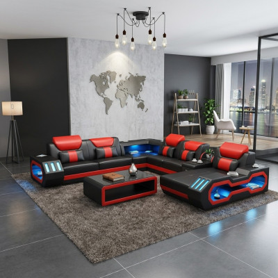 Sofá en forma de U, mesa de centro, conjunto acolchado de esquina, sofá de esquina, sofá, cojín, esquina de asiento.