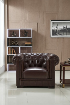 Chesterfield sillón sofá de televisión 1 asiento sofá de cuero sofás tapizados