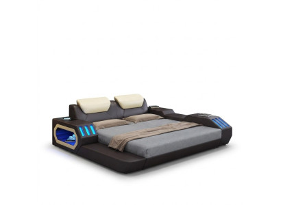 Cama de diseño de lujo marco de cama cama de cuero camas USB de lujo doble cama de hotel acolchada.