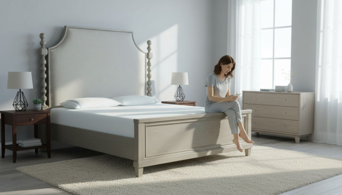 Diseño de cama de lujo para hotel doble habitación de dormir de madera estilo casa de campo nuevo barroco nuevo