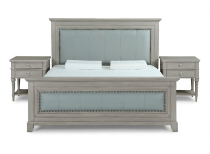 Dormitorio Cama Mesitas de noche 3 piezas Conjunto Diseño Camas de lujo Madera Cama doble Nuevo