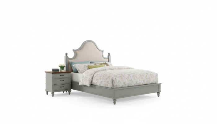 Diseño de dormitorio de lujo Set cama 2 mesitas de noche Cómoda juego camas hotel