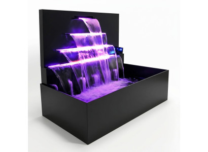Cascada Fuente Piscina Instalación Acero inoxidable Fuentes de agua Piscina Decoración