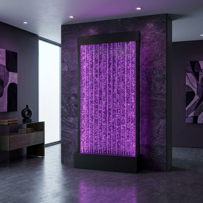 Pared separadora, estante, armario, muro de agua, columna, paredes Waterwall LED 120x200.