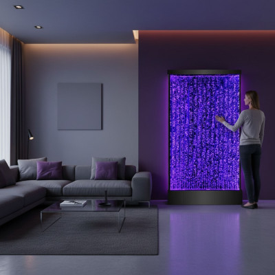 Panel de pared de pared de agua con burbujas de agua LED pared de agua diseñada