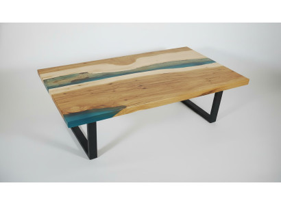 Mesa de centro River Table Resina epoxi Madera maciza Mesas 120x70 Mesa de río Madera real.