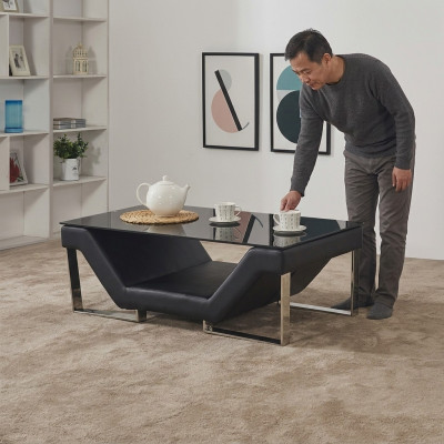Mesa de centro de vidrio de diseño de vidrio Mesa auxiliar de mesa de café mesa de sala de estar