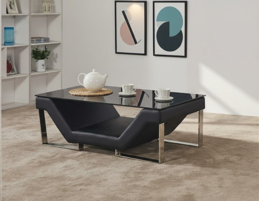 Mesa de centro de vidrio de diseño de vidrio Mesa auxiliar de mesa de café mesa de sala de estar