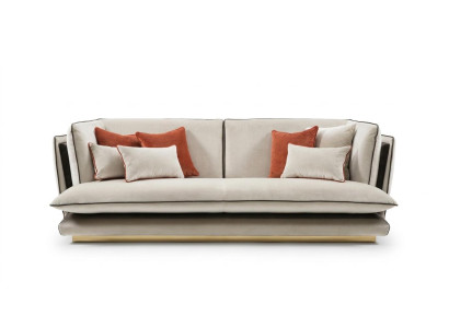 Sofá de diseñador de 3 plazas con reposabrazos Sofá tapizado Sofás de tela Sofá