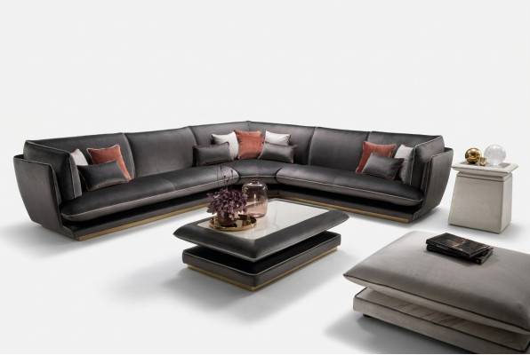 Sofá sofá de lujo esquina muebles salón tapizado diseño textil arredoclassic