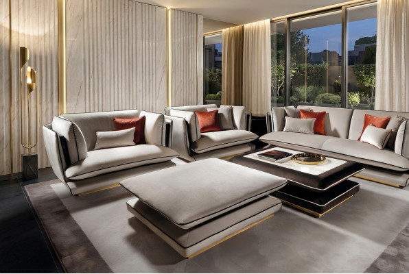Sillón Taburete Club Reposapiés Otomana Pufa Textil Otomana Diseñador arredoclassic