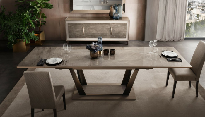 Mesa de comedor Sala de estar Conjunto de salón en madera Diseño Mesas 200x102/294cm