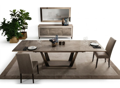 Mesa de comedor Sala de estar Conjunto de salón en madera Diseño Mesas 200x102/294cm