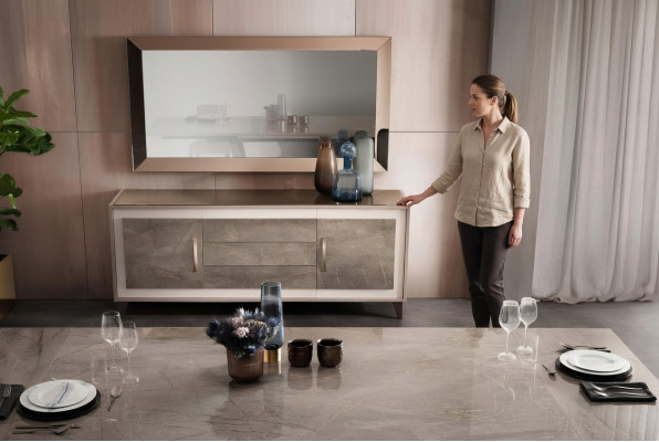 Cómoda aparador de madera buffet vitrina lujo armario conjunto de muebles arredoclassic