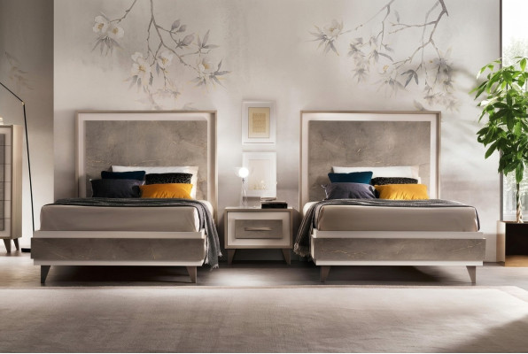Conjunto Hotel 2 camas Mesita de noche Diseño Dormitorio 3 piezas Muebles arredoclassic