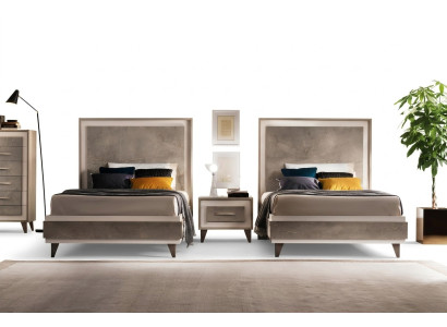 Conjunto Hotel 2 camas Mesita de noche Diseño Dormitorio 3 piezas Muebles arredoclassic