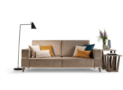 Sofá 3 plazas Sofá de lujo moderno tapizado en tela beige arredoclassic.
