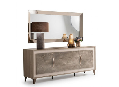 Buffet Aparador Cómoda Espejo 2 piezas Muebles de madera Aparadores Muebles Sideboard arredoclassic