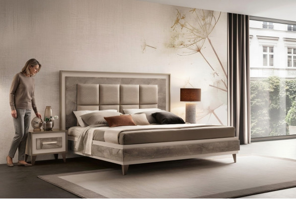 Dormitorio 3 piezas. Conjunto Cama 2x Mesita de noche Consola Camas Hotel arredoclassic