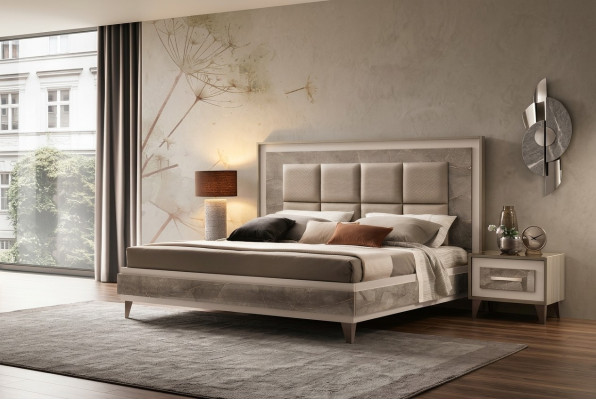 Camas tapizadas de lujo dobles de hotel de 180x200 cm para dormitorio matrimonial de arredoclassic.