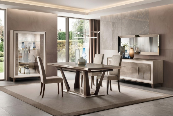 Muebles de lujo Mesa de comedor Mesa Sala de estar Madera Acero inoxidable Diseño Mesas Nuevas