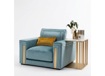 Sillón Club Lounge Diseño Silla tapizada Sofá TV Azul arredoclassic