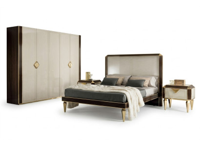 Cama 2x mesita de noche 3 piezas. Dormitorio Camas de lujo 180x200 Habitación arredoclassic