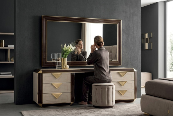 Diseño Espejo Espejo de Pared Moderno 110x190 Muebles Marco de Madera arredoclassic Nuevo