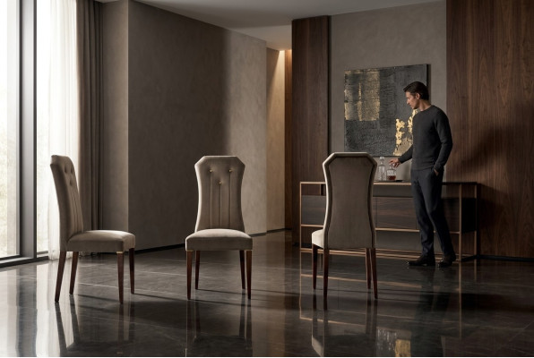Silla 1x Comedor Lounge de TV Textil Silla tapizada arredoclassic