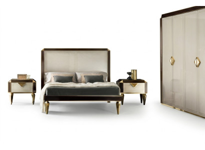 Cama Camas Hotel Lujo Diseñador Dobles Matrimonio Dormitorio Beige arredoclassic
