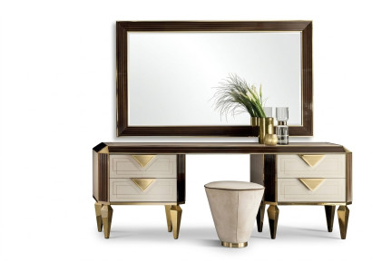 Mesa de tocador + espejo Taburete Tocador Mesa de maquillaje Kosmetik arredoclassic
