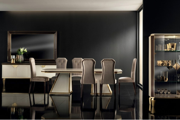 Set de 6 sillas de diseñador para comedor con respaldo y asiento acolchado, juego completo de sillas.
