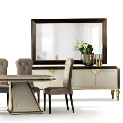 Cómoda del diseñador Aparador Bajo Armario Sala de estar Madera de lujo Estante Aparador