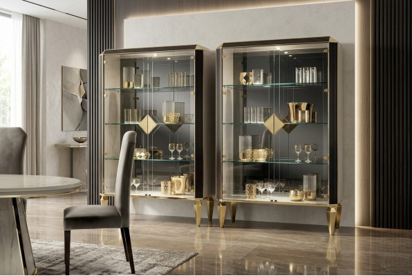 Diseñador de muebles de madera elegantes italianos en estilo moderno armario vitrina para sala de estar.