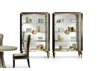 Diseñador de muebles de madera elegantes italianos en estilo moderno armario vitrina para sala de estar.