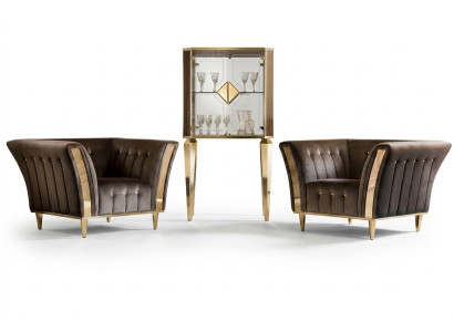 Silla Club Lounge de respaldo, sillón tapizado, sofá de un asiento, terciopelo para televisión de arredoclassic.