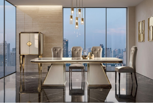 Mesa de comedor mesa de diseñador Muebles estilo italiano Decoración Mesas de comedor nuevas