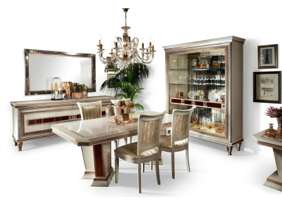 Mesa de comedor 4 sillas Vitrina Cómoda Set de comedor de 8 piezas Grupo Muebles de mesa Nuevos