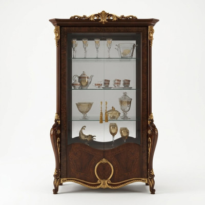 Muebles de sala de estar Vitrina de madera clásica vidrio armario nuevo