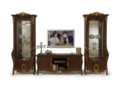 Mueble de pared estilo barroco Vitrina de la sala de estar Aparador Estantería para rtv Muebles de pared Armario
