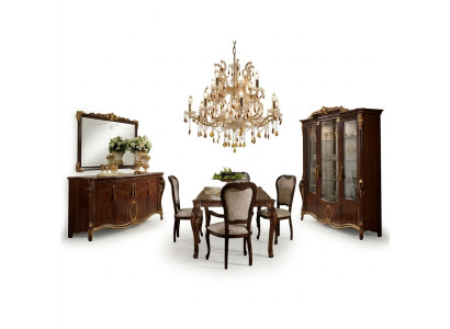 Mesa de comedor 4 sillas Vitrina Aparador Conjunto de comedor de 8 piezas Conjunto de muebles de comedor