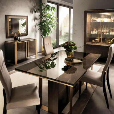 Mesa de comedor de diseño de madera clásico de 160x90 cm para comedor y sala de estar, nuevo.
