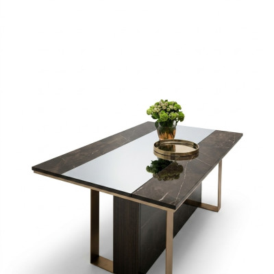 Mesa de comedor de diseño de madera clásico de 160x90 cm para comedor y sala de estar, nuevo.