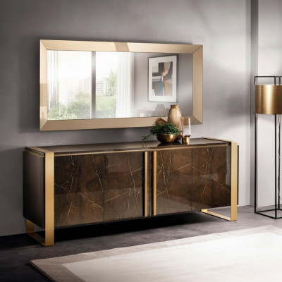 Consola de diseño noble armario de madera espejo aparador gabinete mesa de consola de 2 piezas.