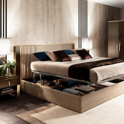 Diseño de cama de madera para dormitorio Muebles tapizados de lujo Camas dobles arredoclassic.
