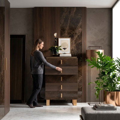 Cómoda bufé cómodas bufés 5 cajones armario alto armario madera nuevo
